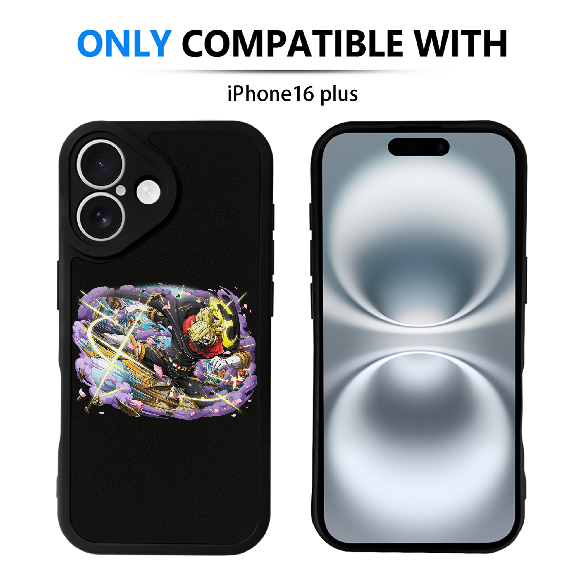 （画像用） ワンピース サンジ ONE PIECE Sanji 【iPhone 16シリーズ対応】シリコンスマホケース（レザー調） 材質：シリコン